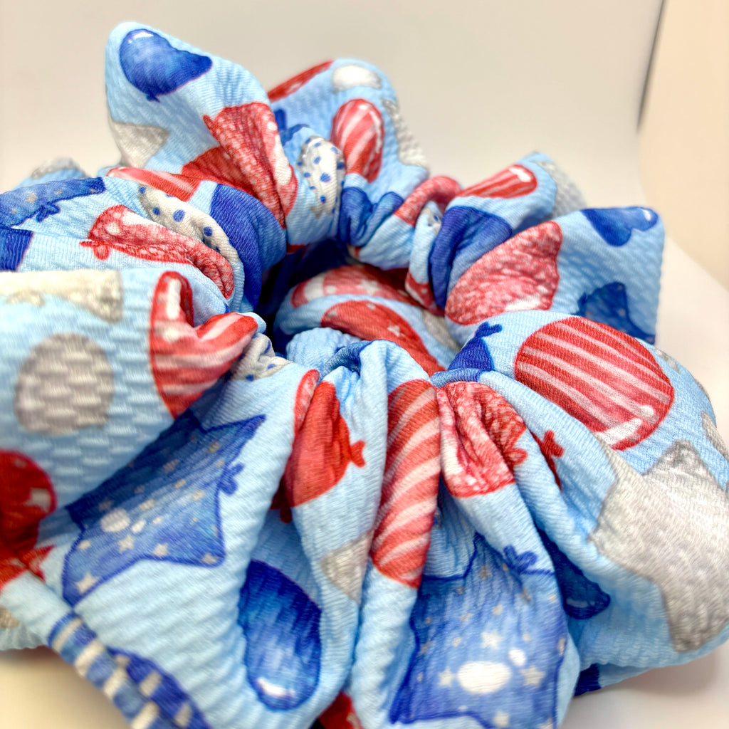 Balloon Patriotic Bullet Scrunchie