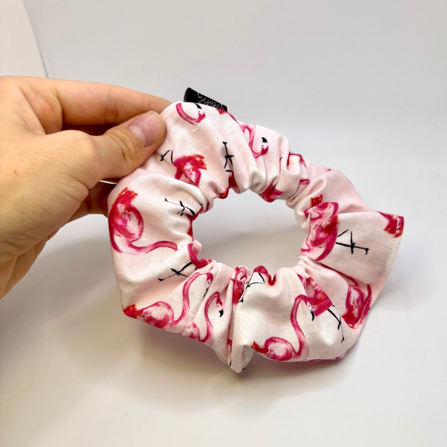 Mini Pink Flamingo Summer Scrunchie
