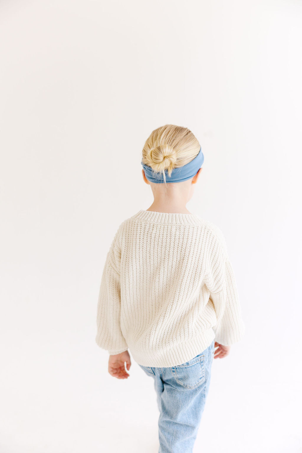 Blue Solid Twisted Turban for Girls & Adults