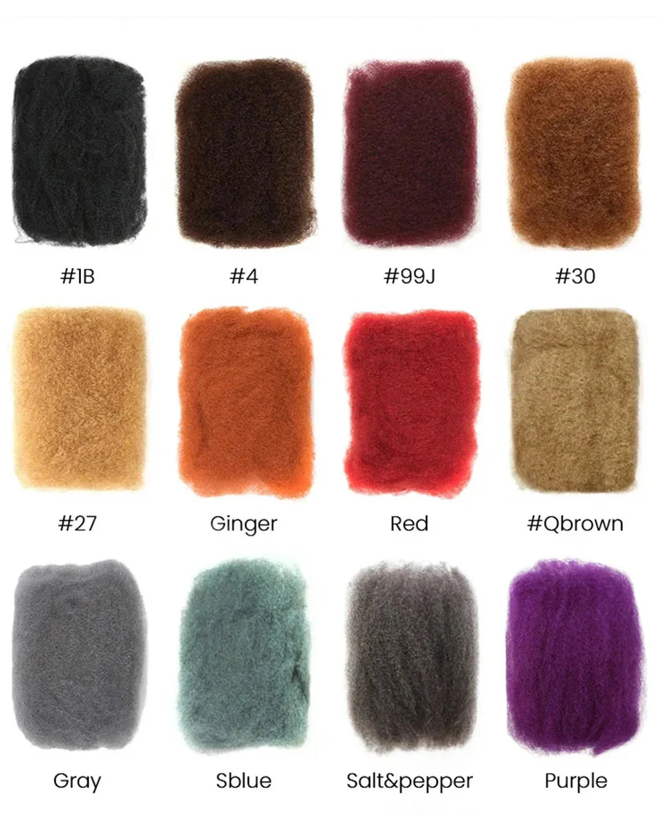 QVR Afro Kinky Bulk Human Hair for Braids & Locs | Virgin Remy Natural Color Extensions