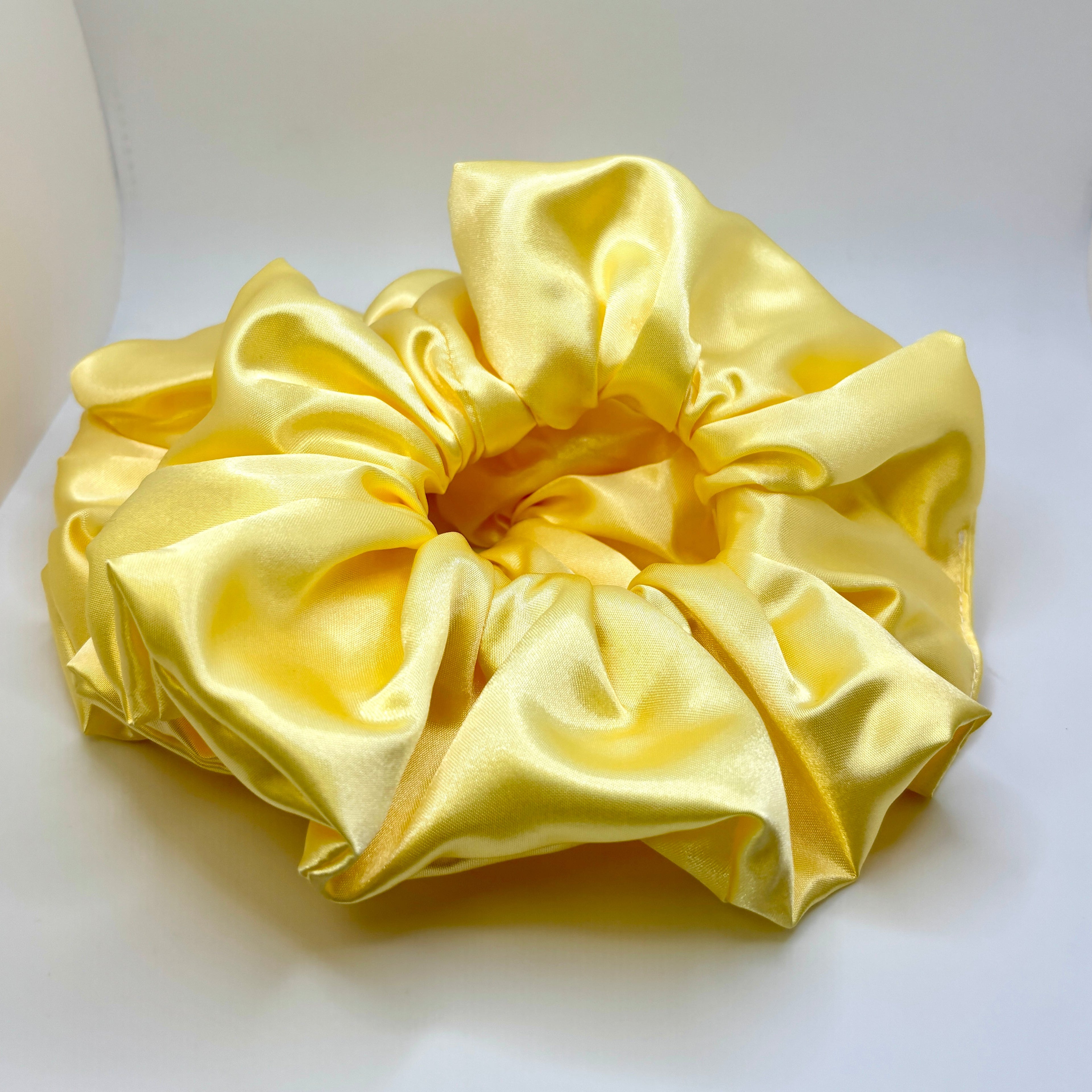 Pastel Yellow Silk Scrunchie