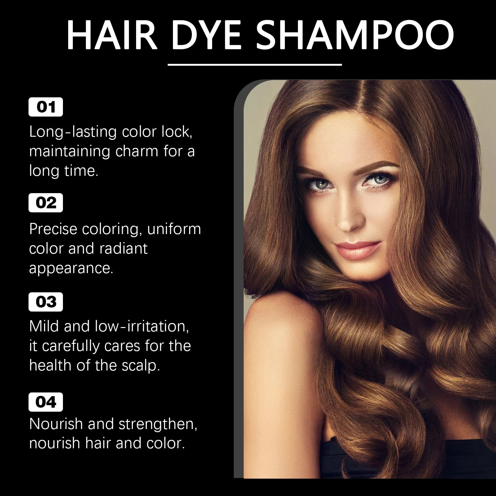 EELHOE Multi Color Hair Dyeing Shampoo Natural Non-irritating Nourish Scalp Easy Coloring Lasting Effect Smoothing Hair Dyeing