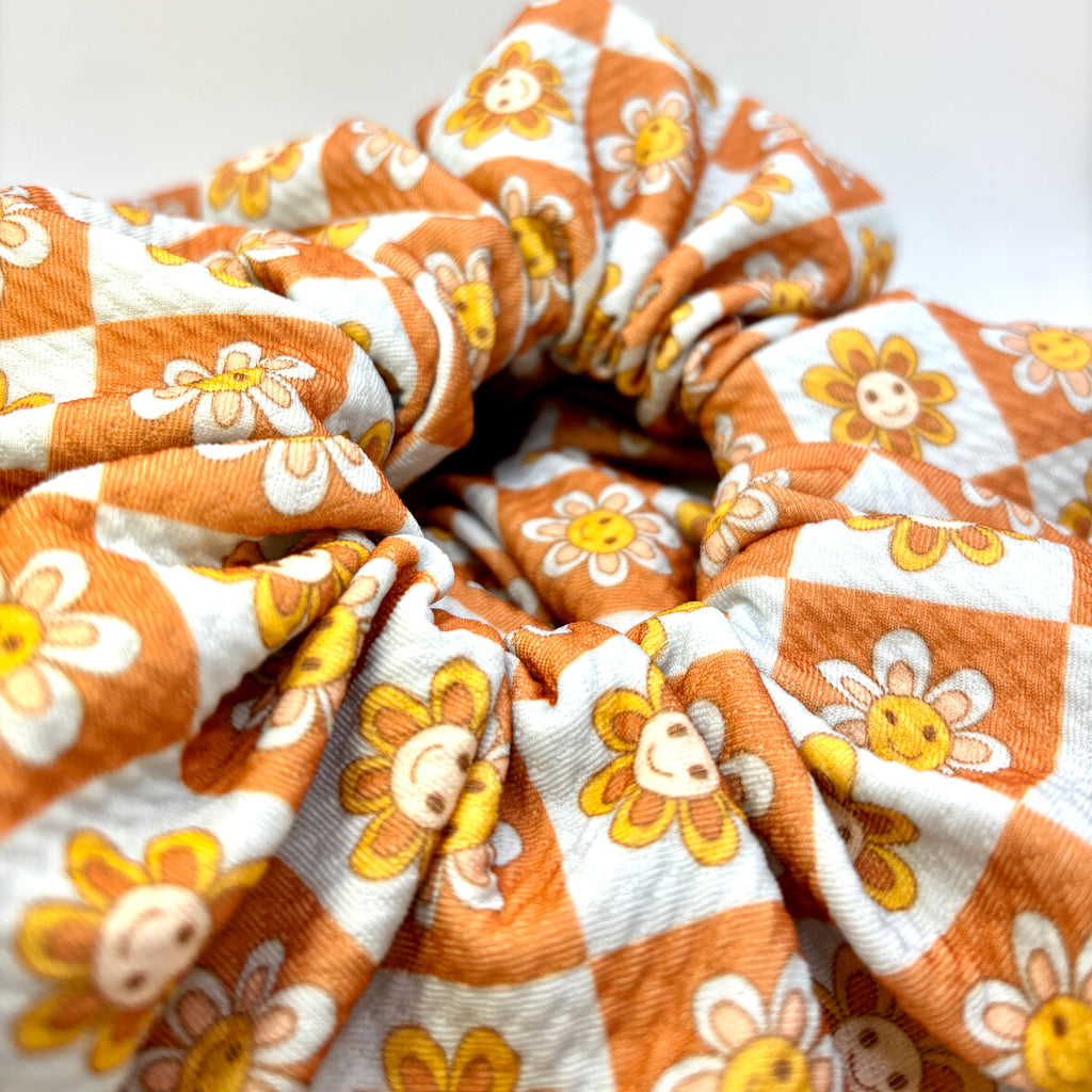 Boho Checkered Summer Scrunchie