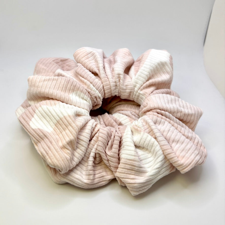 Light Pink Tie Dye Ribbed Scrunchie