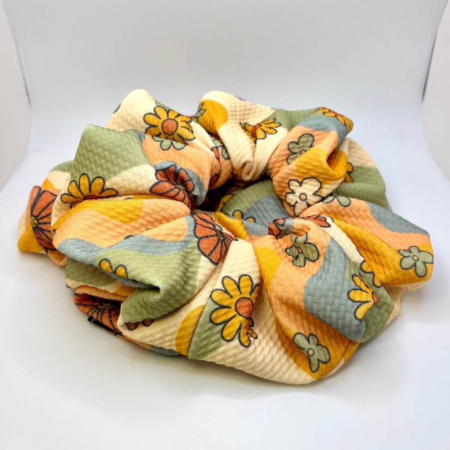 Retro Flower Summer Bullet Scrunchie