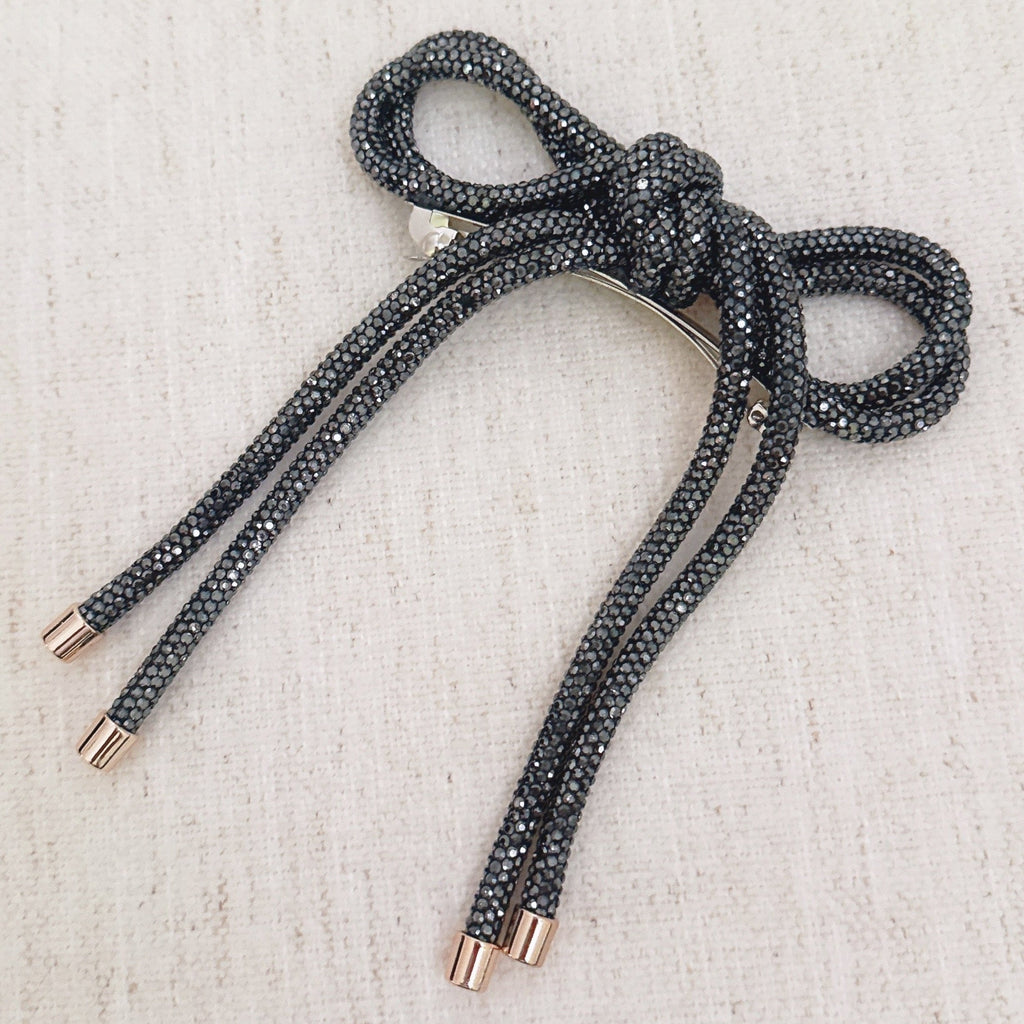 Bling Tube Bow Hair Clip