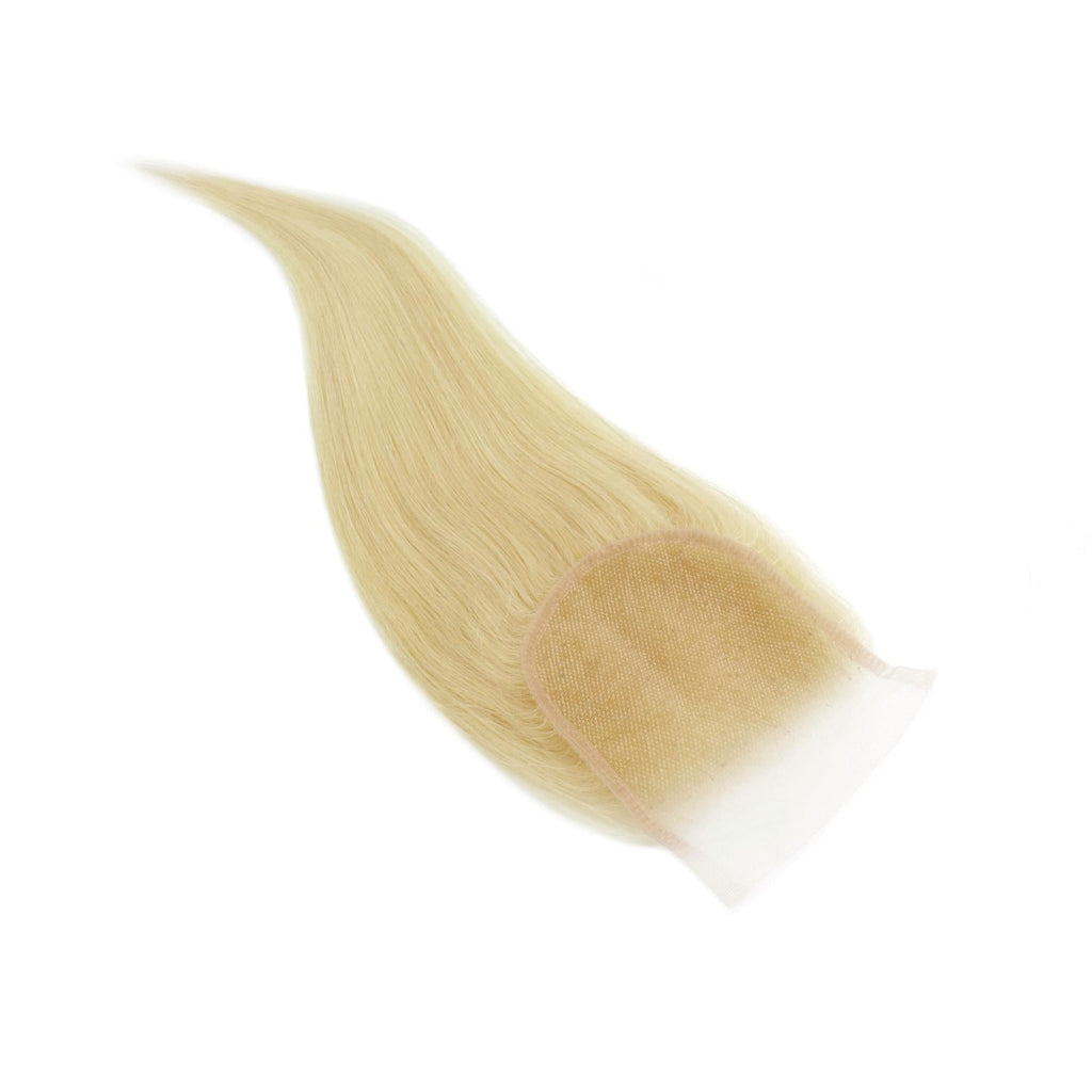 Blonde Straight 4x4 Transparent Lace Human Hair Closure