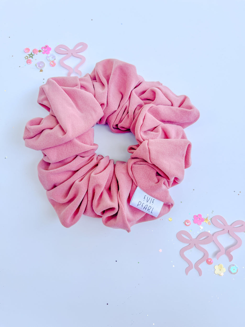 Pink Solid Oversized Scrunchy