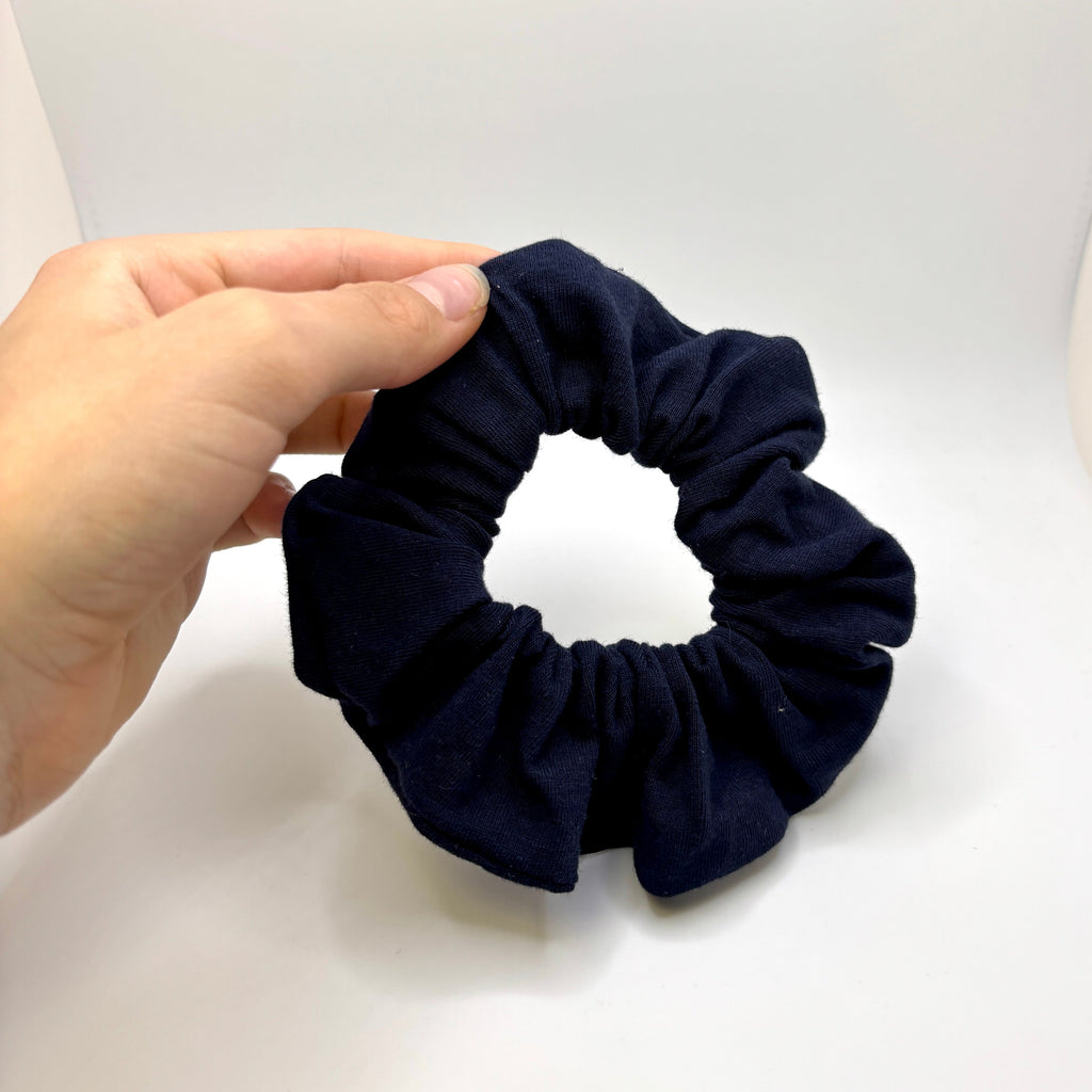 Mini Navy Cotton Scrunchie