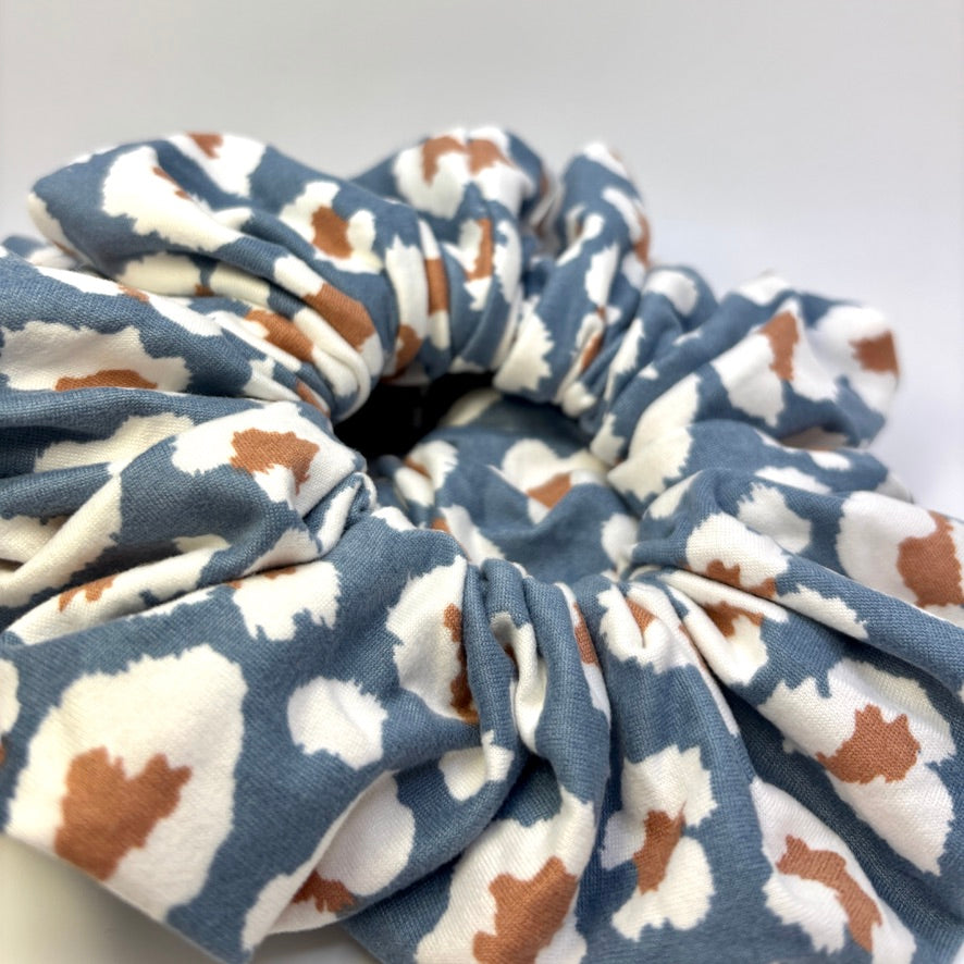 Blue Cheetah Scrunchie