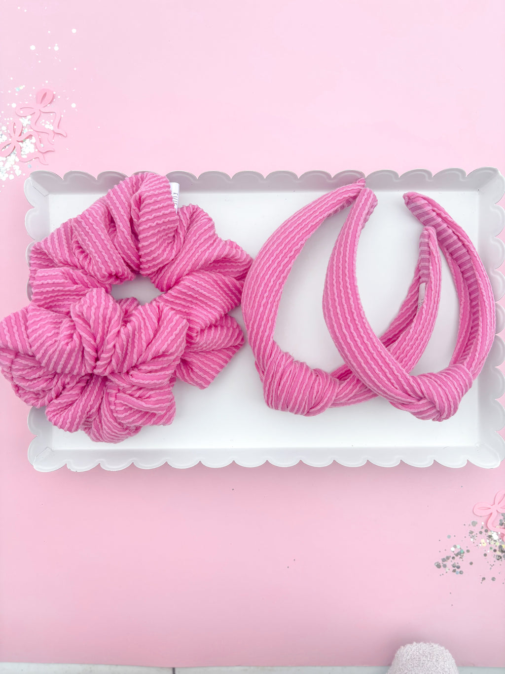 Taffy Pink Ribbed Knotted Headband