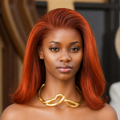 Ginger Orange Bob Wig | 13x4 Transparent Lace Front Brazilian Human Hair