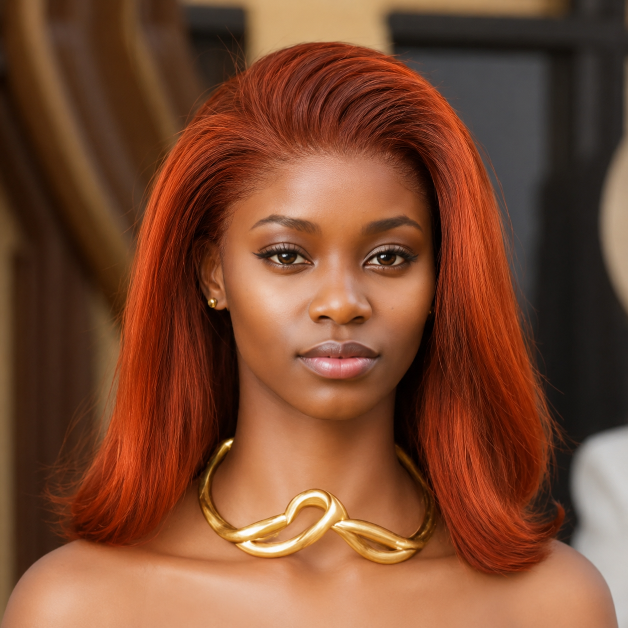Ginger Orange Bob Wig | 13x4 Transparent Lace Front Brazilian Human Hair