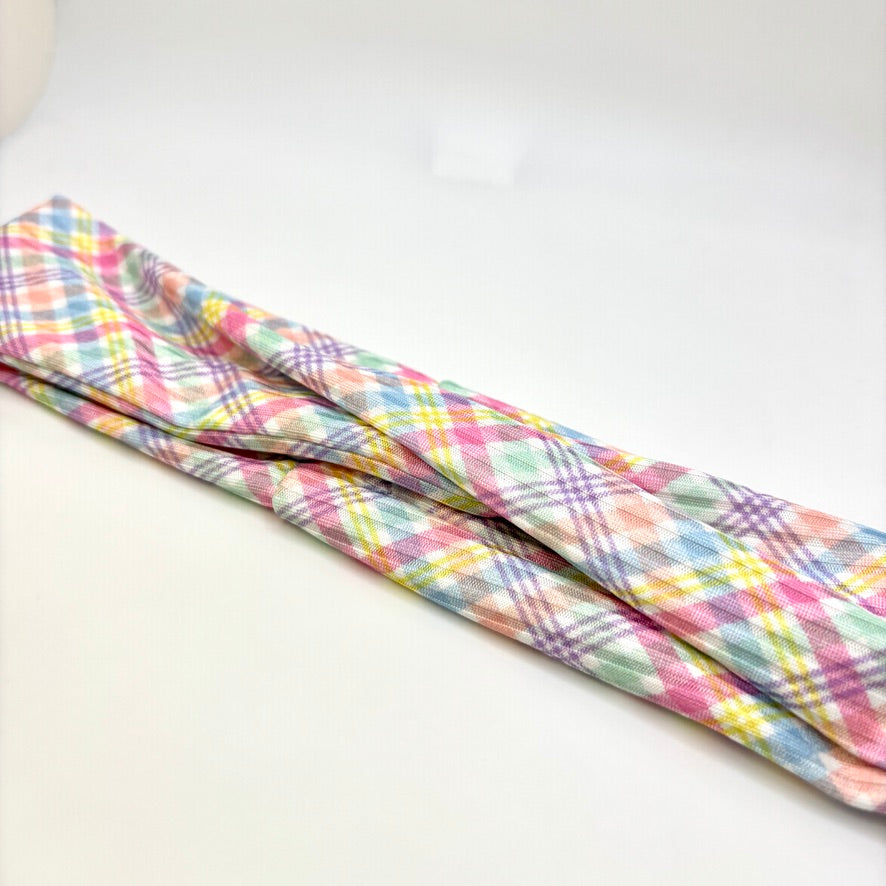 Oopsie Easter Plaid Ribbed Headband