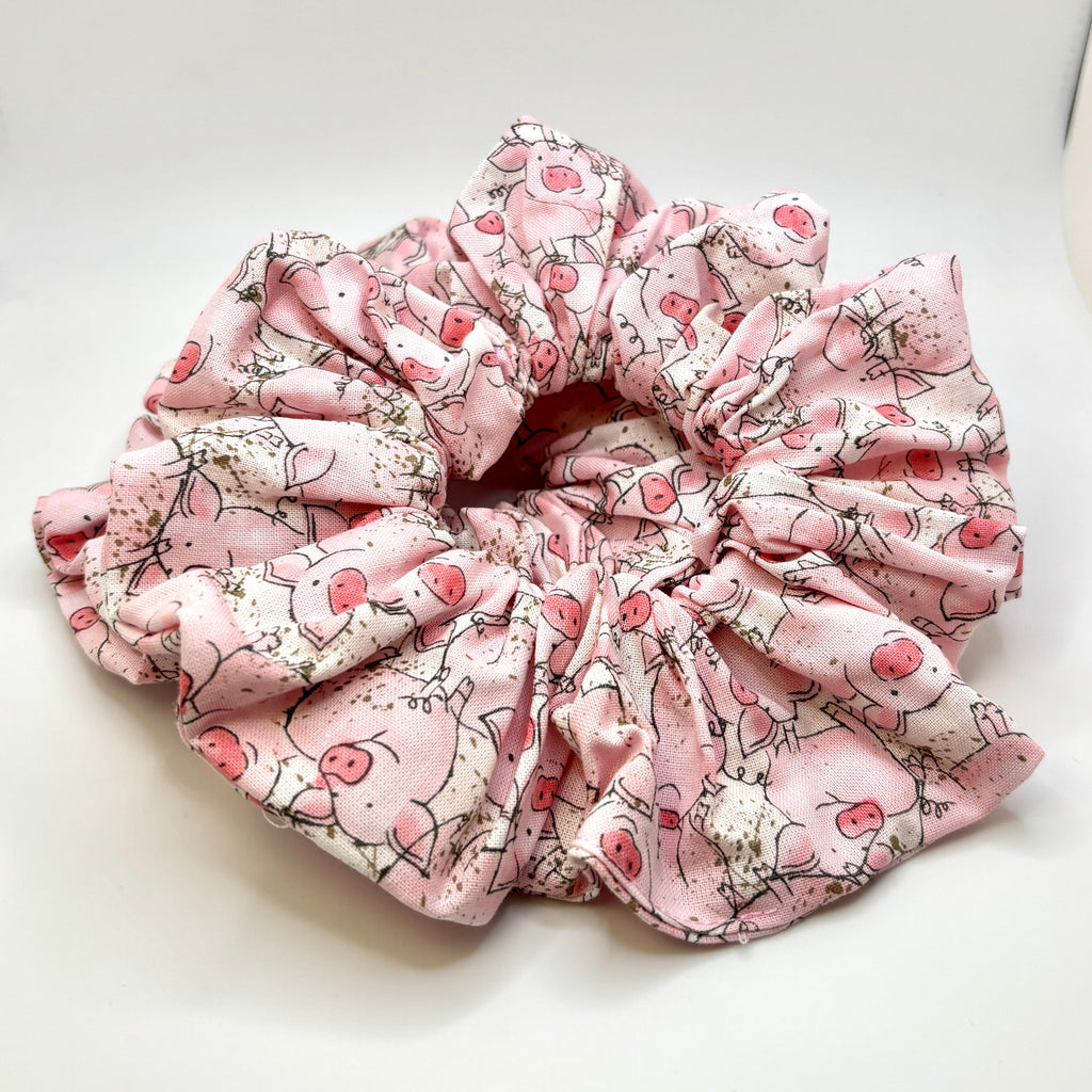 Pink Pigs Scrunchie