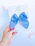 Blue Solid Medium Bow