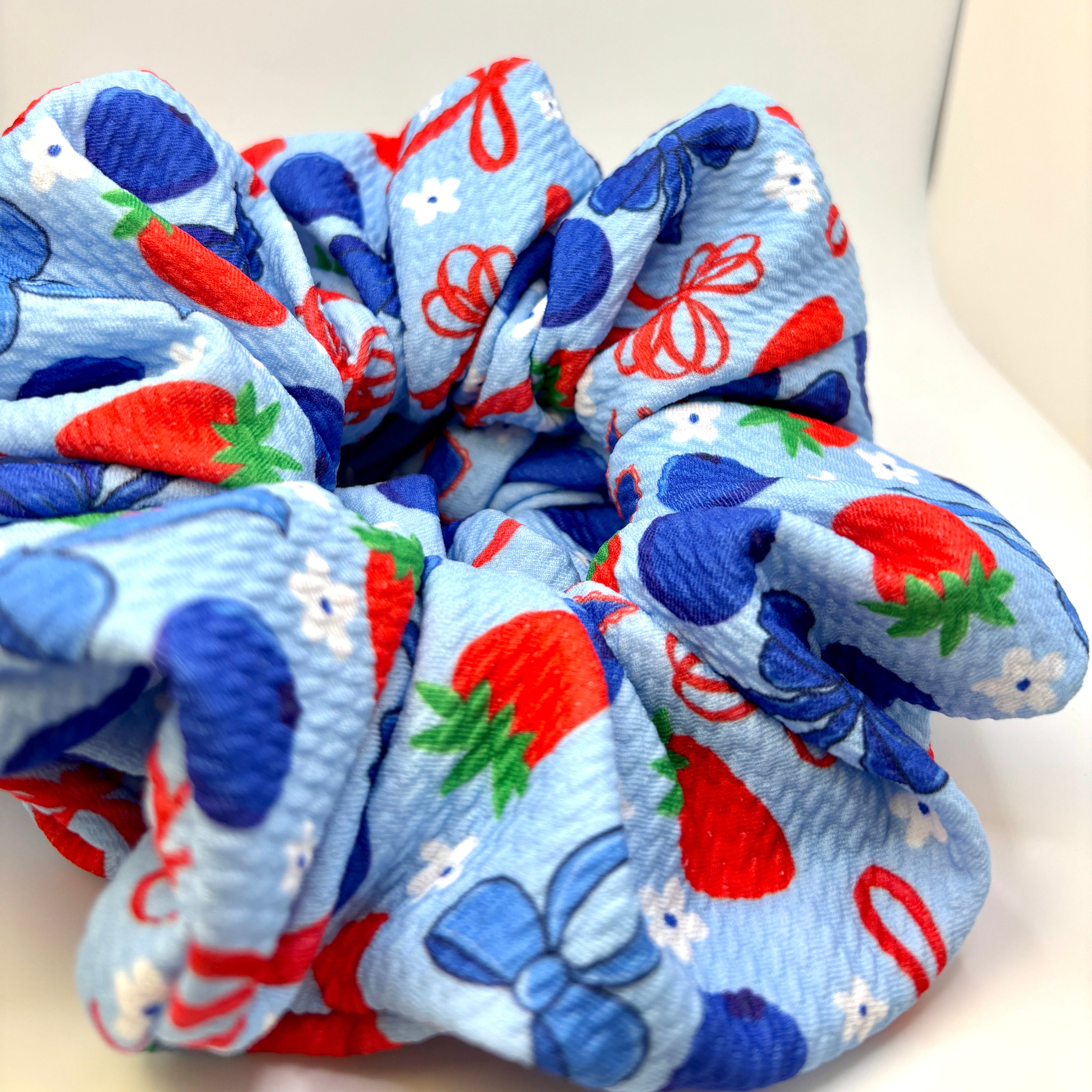 Fruit & Bows Patriotic Bullet Scrunchie