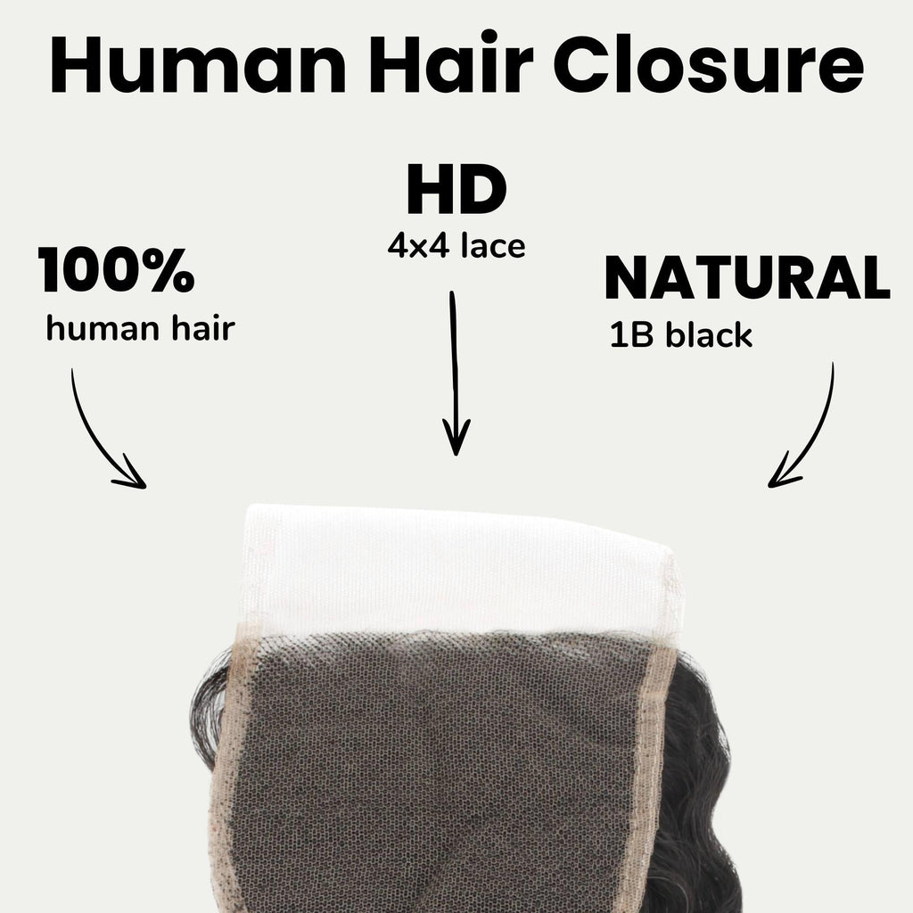 Deep Wave 4x4 HD Lace Human Hair Closure