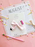 Pink Gingham Pencil Medium Hair Bow