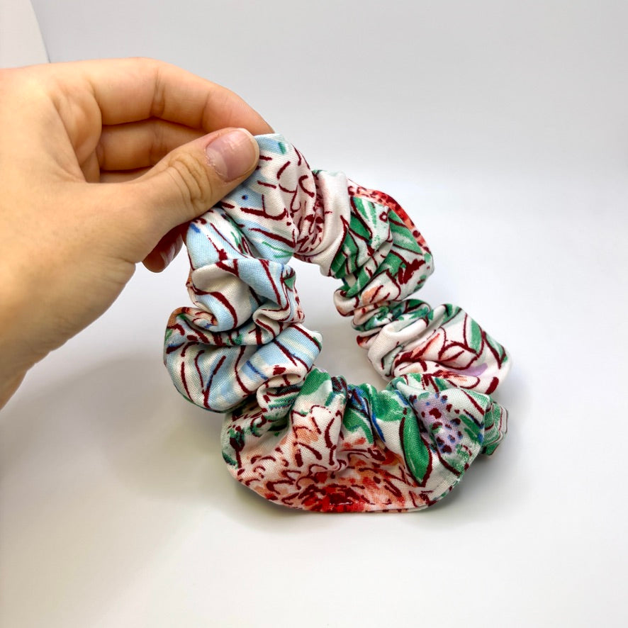 Mini Tropical Leaves Summer Scrunchie