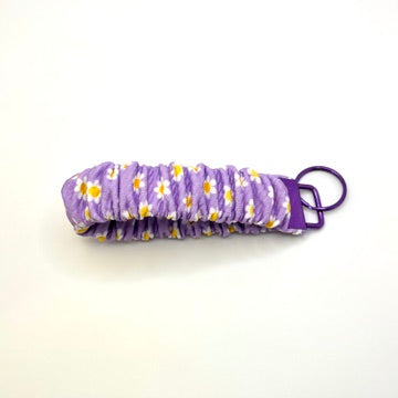 Purple Daisy Spring Scrunchie Wristlet