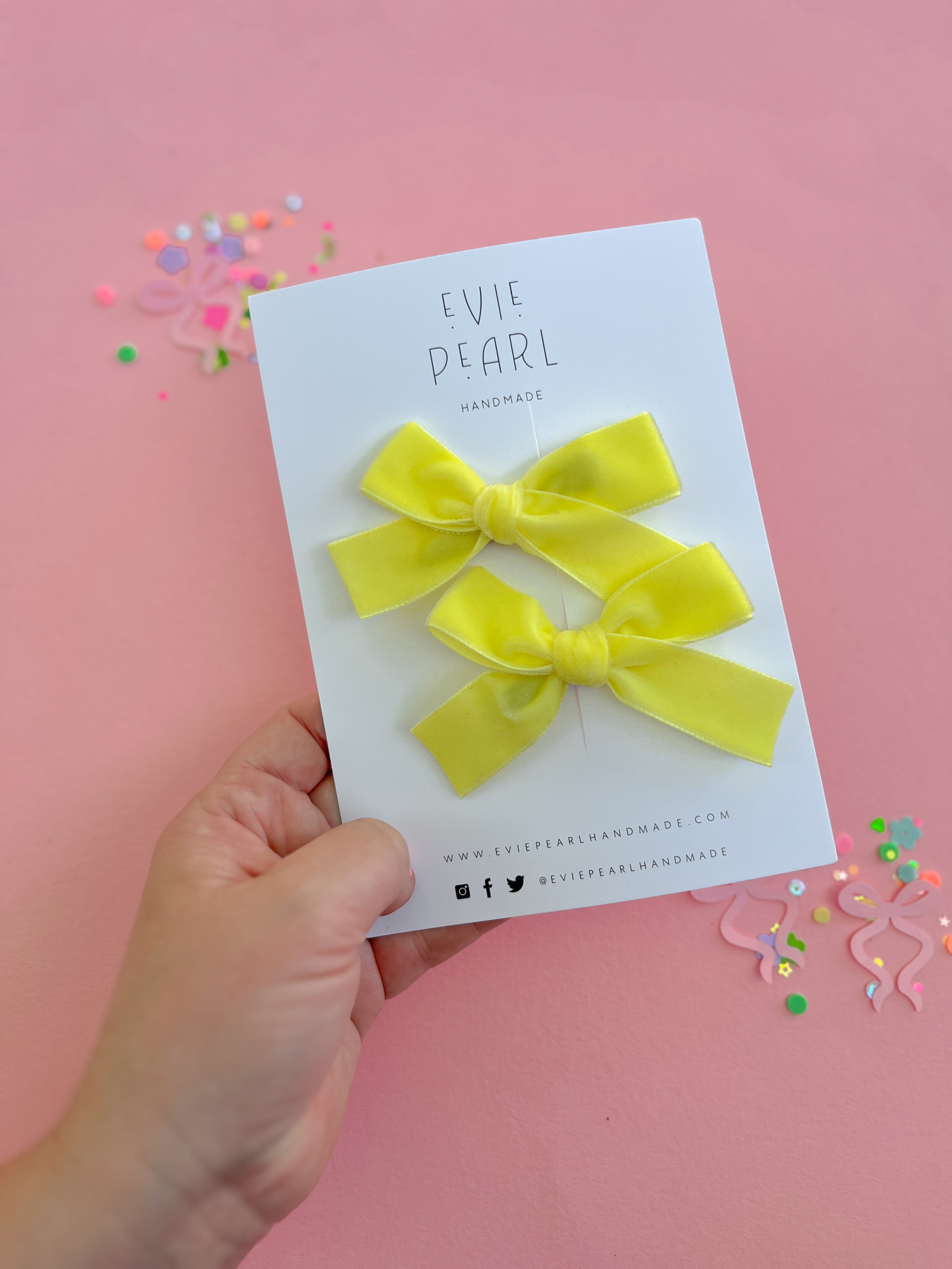 Lemon Drop Yellow Velvet Classic Pigtails