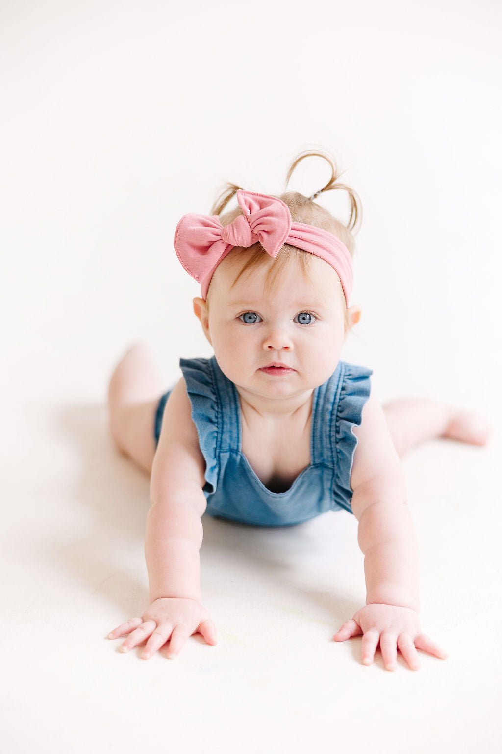 Black Solid Baby Bow Turban