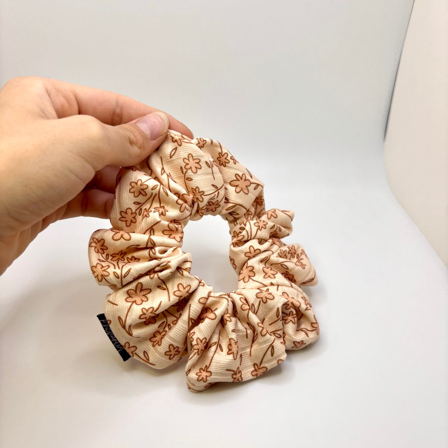 Mini Ditsy Flower Fall Ribbed Scrunchie