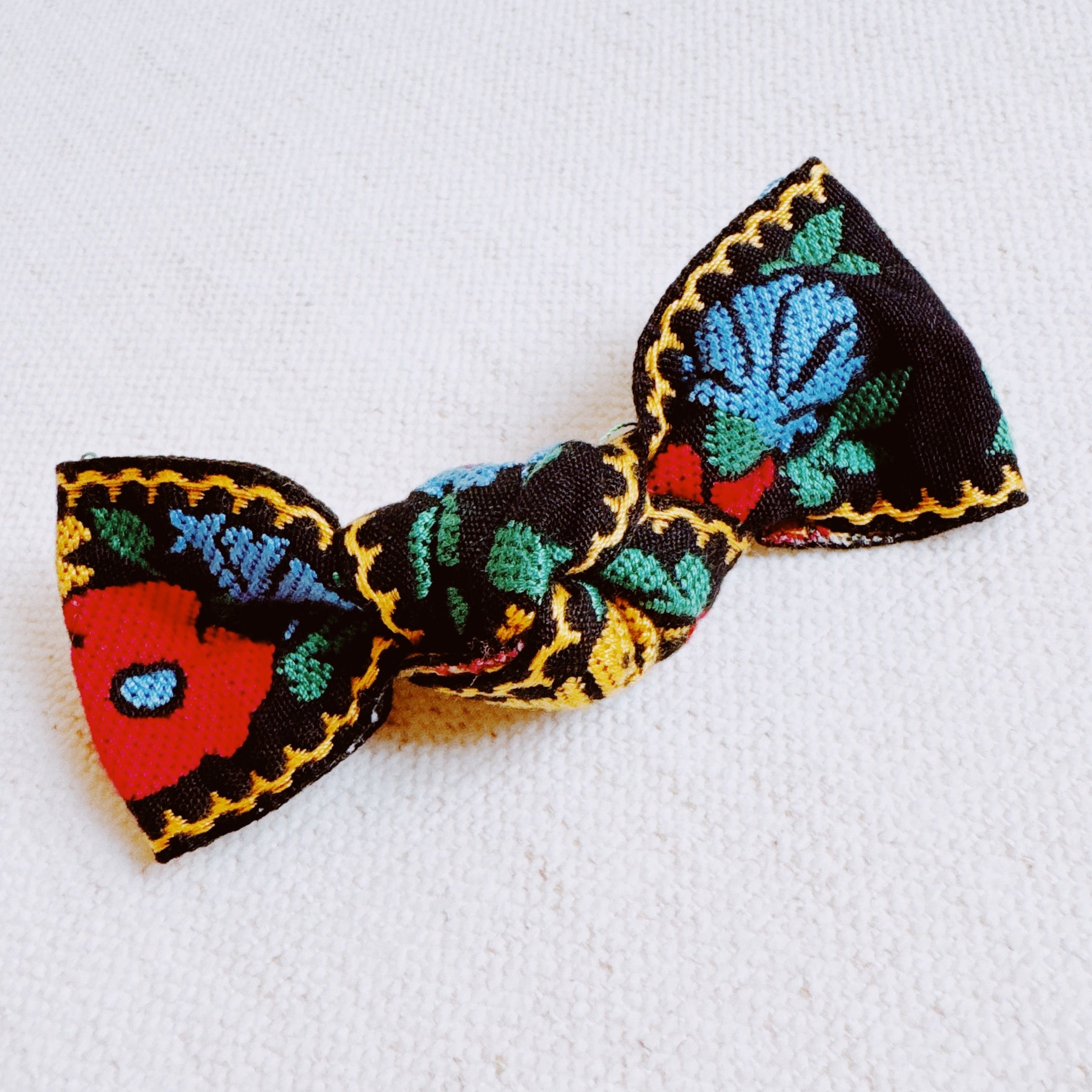 French Floral Embroidered Hair Clip