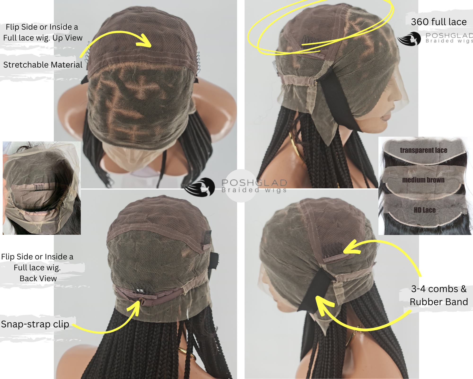 Bohemian Knotless Braid Wig, Swiss Full Lace, Color 30, Tailbone Length - Demi