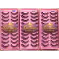 Kulture Lashes 3D mink style false eyelashes multipack in pink packaging, dramatic wispy fluffy reusable lashes, styles 6D-01, 6D-02 and 6D-03 for glam eye makeup and beauty looks