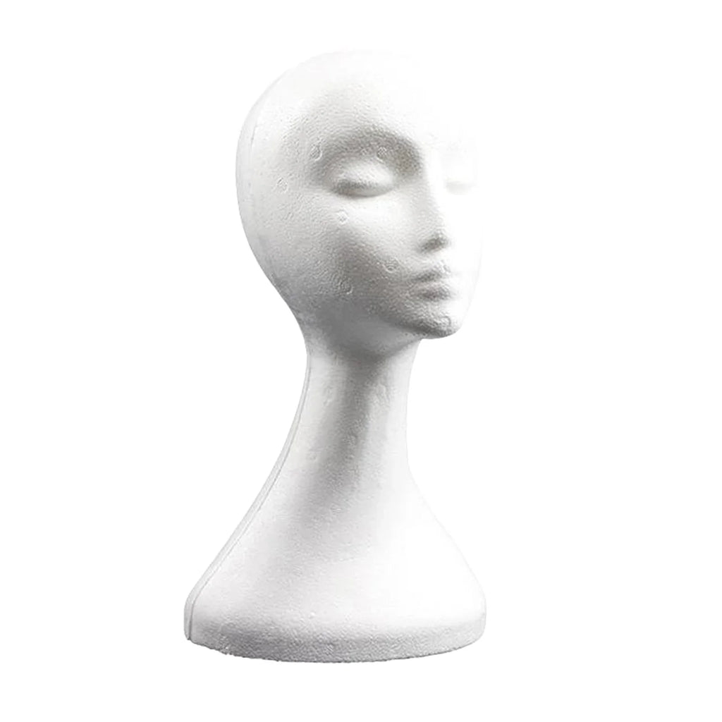19.5'' Inch Styrofoam Female Wig Head Mannequins Manikin, Style, Model & Display Women's Wigs, Hats & Hairpieces Stand