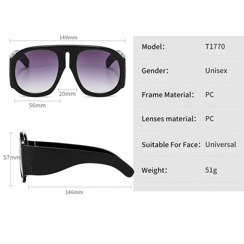Gradient lens pilot Women sunglasses Oversized fashion Brand Big frame Transparent sunglasses Woman 2021 clear shades eyewear