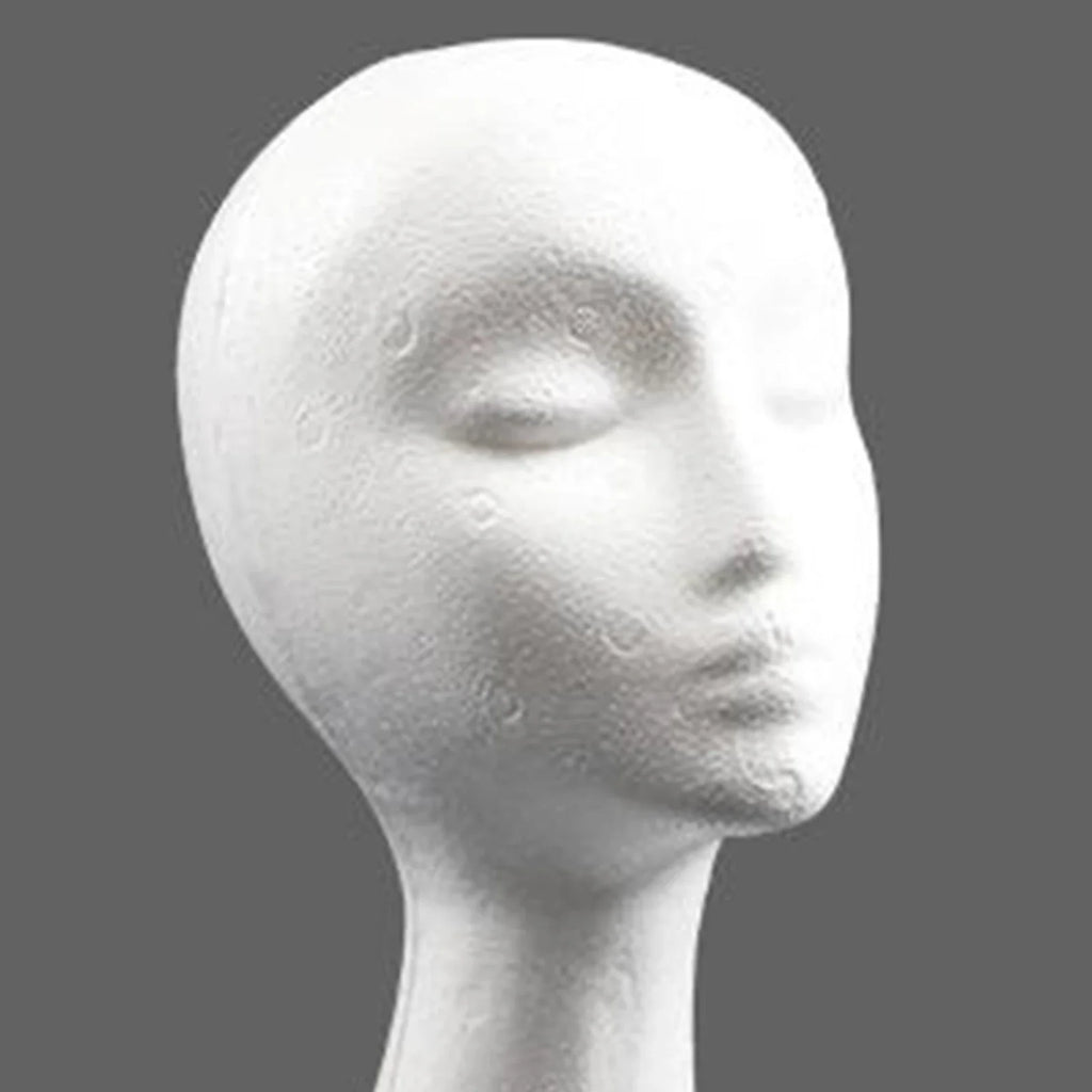 19.5'' Inch Styrofoam Female Wig Head Mannequins Manikin, Style, Model & Display Women's Wigs, Hats & Hairpieces Stand