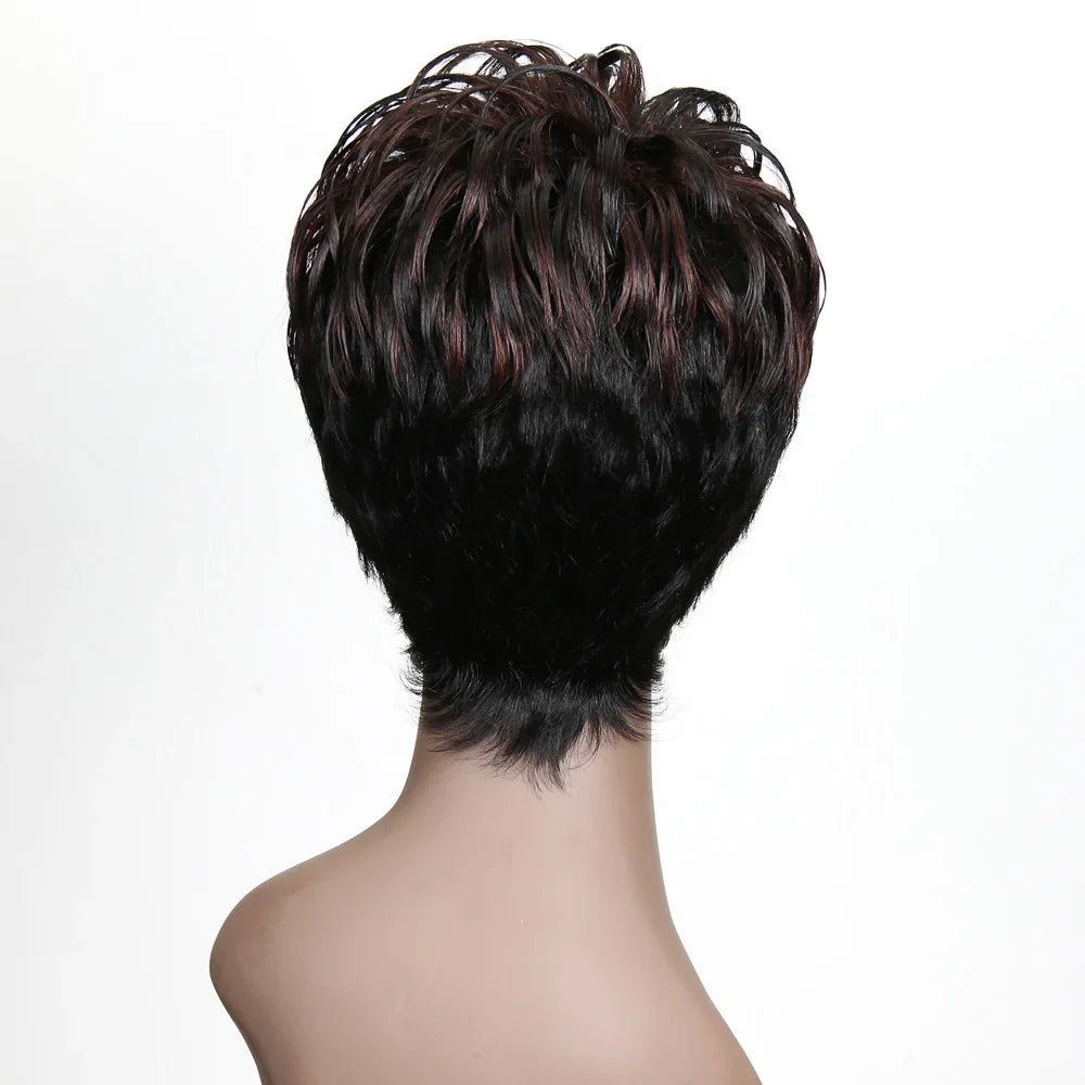 Sleek Short Human Hair Wigs Pixie Cut Wigs For Women Remy Brazilian Hair Wigs Short Wigs Natural Wave Short Wigs For Black Women