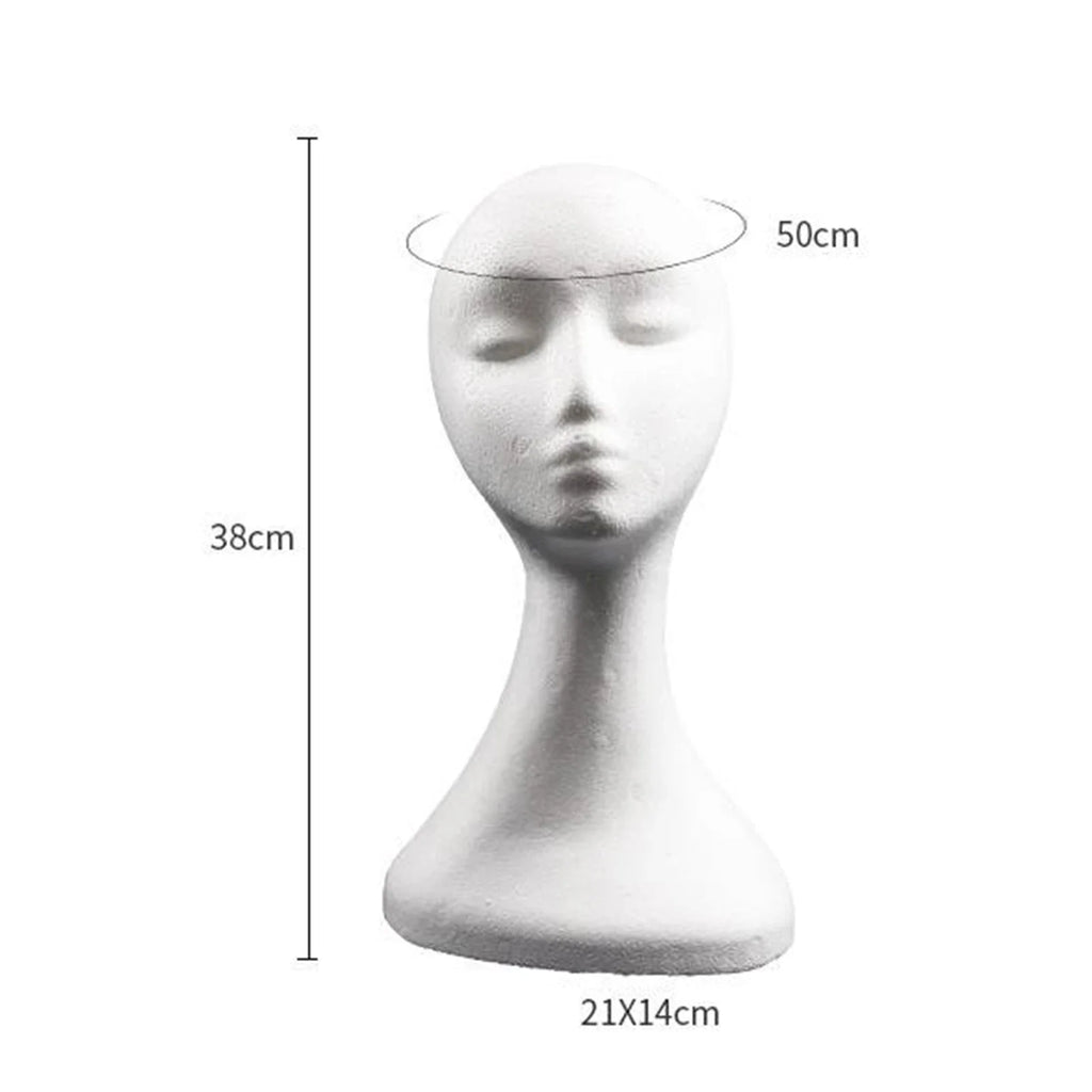 19.5'' Inch Styrofoam Female Wig Head Mannequins Manikin, Style, Model & Display Women's Wigs, Hats & Hairpieces Stand