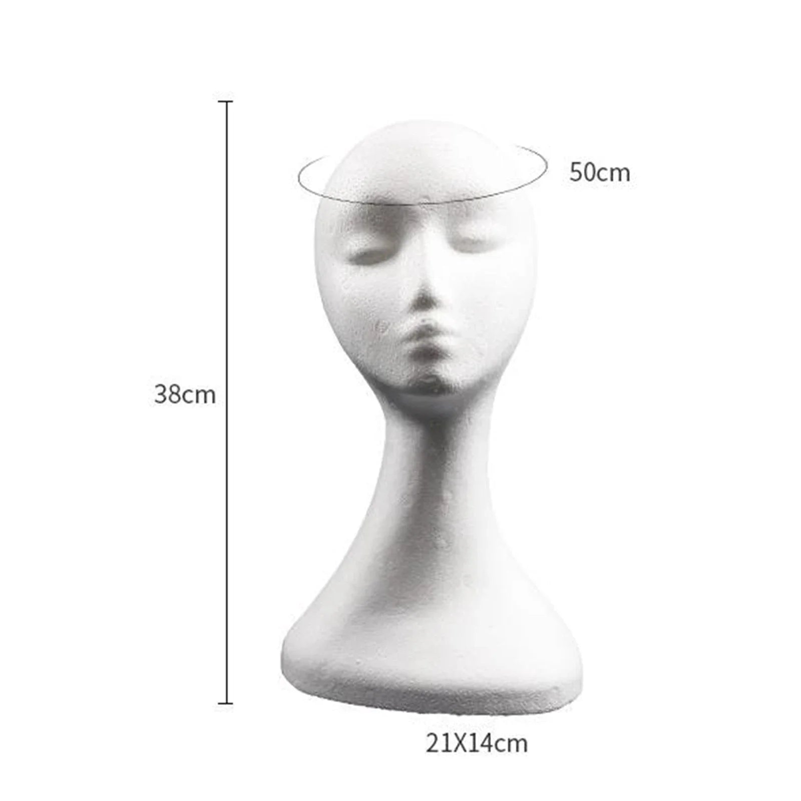 19.5'' Inch Styrofoam Female Wig Head Mannequins Manikin, Style, Model & Display Women's Wigs, Hats & Hairpieces Stand