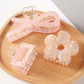 3PCS - Flower Bow Hair Claw Clip Set