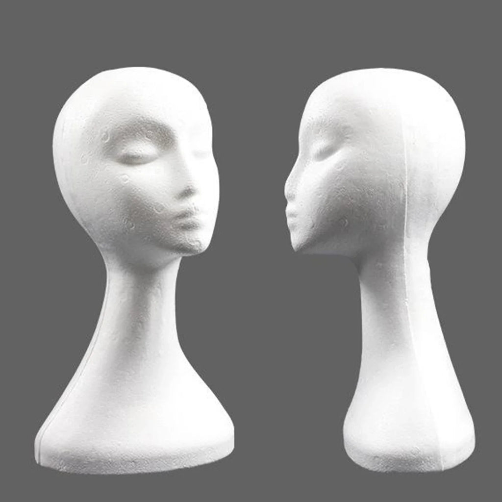 19.5'' Inch Styrofoam Female Wig Head Mannequins Manikin, Style, Model & Display Women's Wigs, Hats & Hairpieces Stand