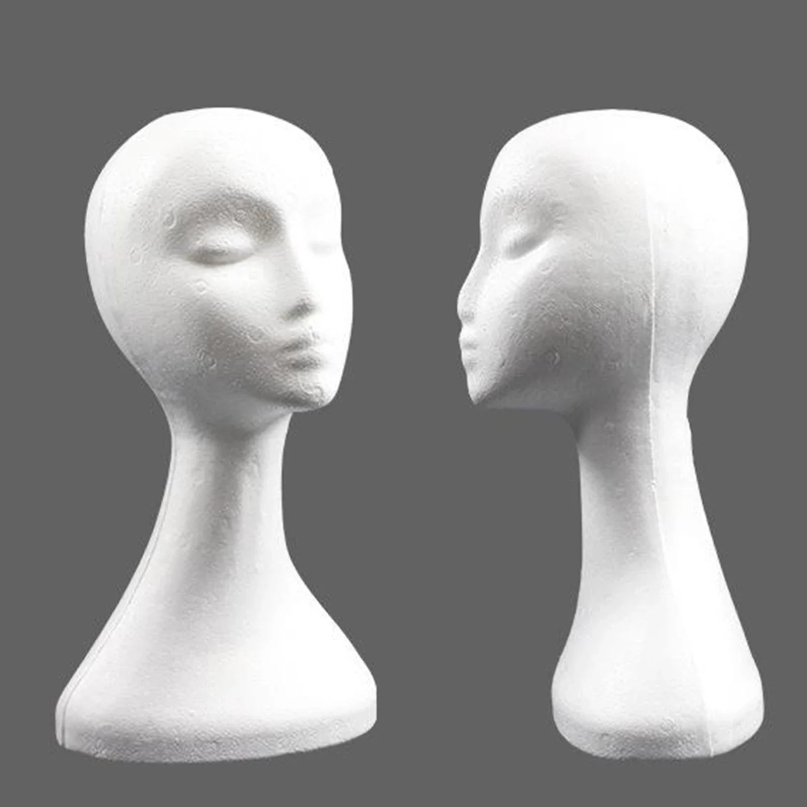 19.5'' Inch Styrofoam Female Wig Head Mannequins Manikin, Style, Model & Display Women's Wigs, Hats & Hairpieces Stand