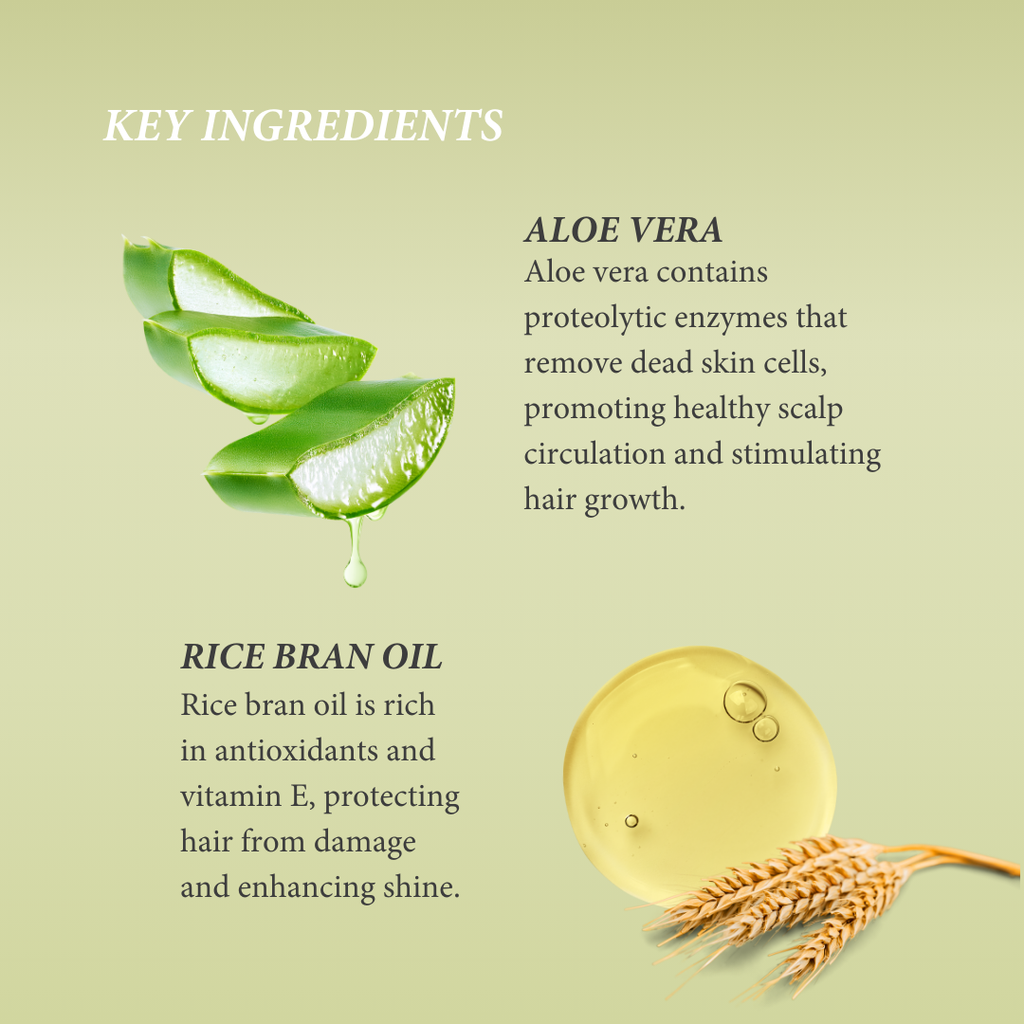 Shea Radiance Hydrating Hair Milk Spritz key ingredients aloe vera and rice bran oil for moisturizing, strengthening, smoothing and nourishing natural curly coily hair.
