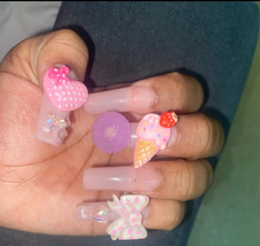 Coffin Style Charm Nails