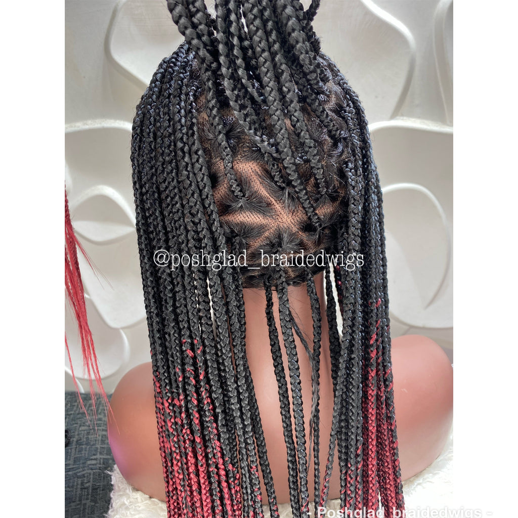 SHADE KNOTLESS BURGUNDY OMBRE. (LACE TYPE: FULL LACE)