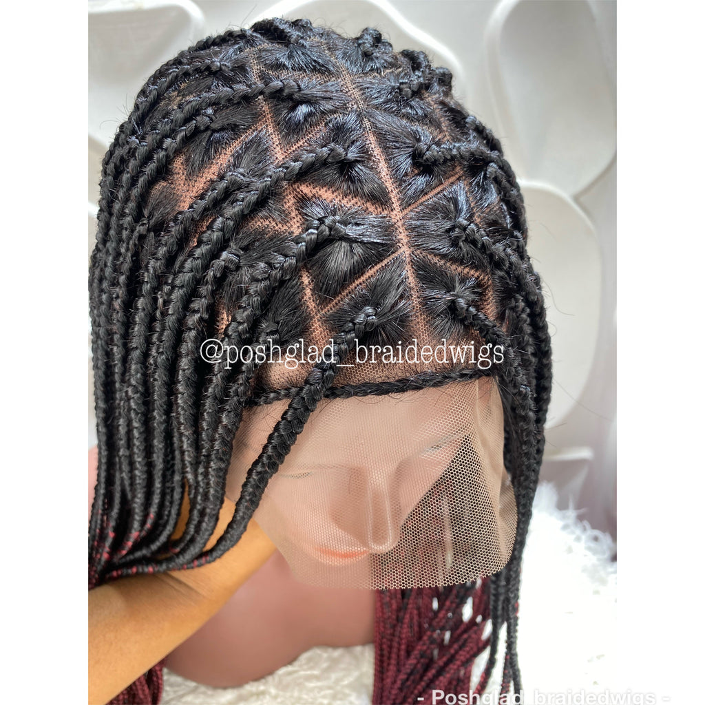 SHADE KNOTLESS BURGUNDY OMBRE. (LACE TYPE: FULL LACE)