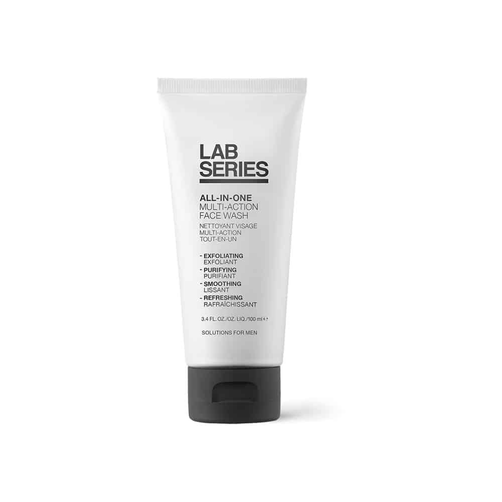 Multi Action Face Wash. Deep clean face wash with: WATER, MYRISTIC ACID, GLYCERIN, SILICA, BEHENIC ACID, SODIUM METHYL COCOYL TAURATE, PALMITIC ACID, BUTYLENE GLYCOL, POTASSIUM HYDROXIDE, LAURIC ACID, STEARIC ACID, ACETYL GLUCOSAMINE, GALACTOARABINAN, PANTHENOL, PANTETHINE, TOCOPHERYL ACETATE, CHAMOMILLA RECUTITA FLOWER OIL, MENTHA PIPERITA (PEPPERMINT) OIL, HYDROXYETHYLCELLULOSE, CAPRYLYL GLYCOL, HEXYLENE GLYCOL, MENTHOL, PEG-3 DISTEARATE, DISODIUM EDTA,  DEHYDROACETIC and SORBIC ACID, PHENOXYETHANOL