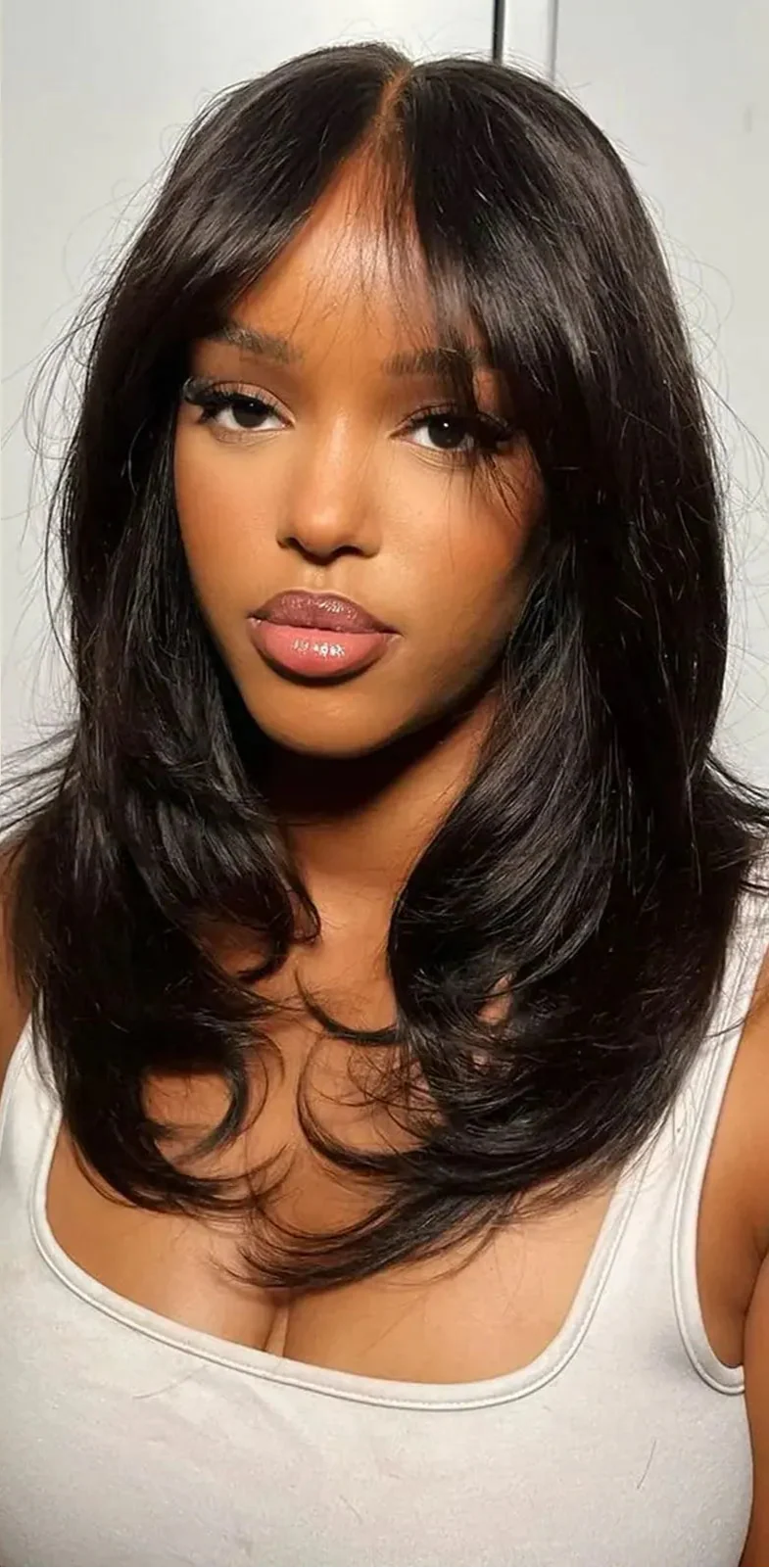 Layered Human Hair Wig with Curtain Bangs | 13x4 Lace Front &amp; 4x4 Closure | Glueless Wear-to-Go