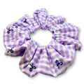 Purple Bow Gingham Scrunchie