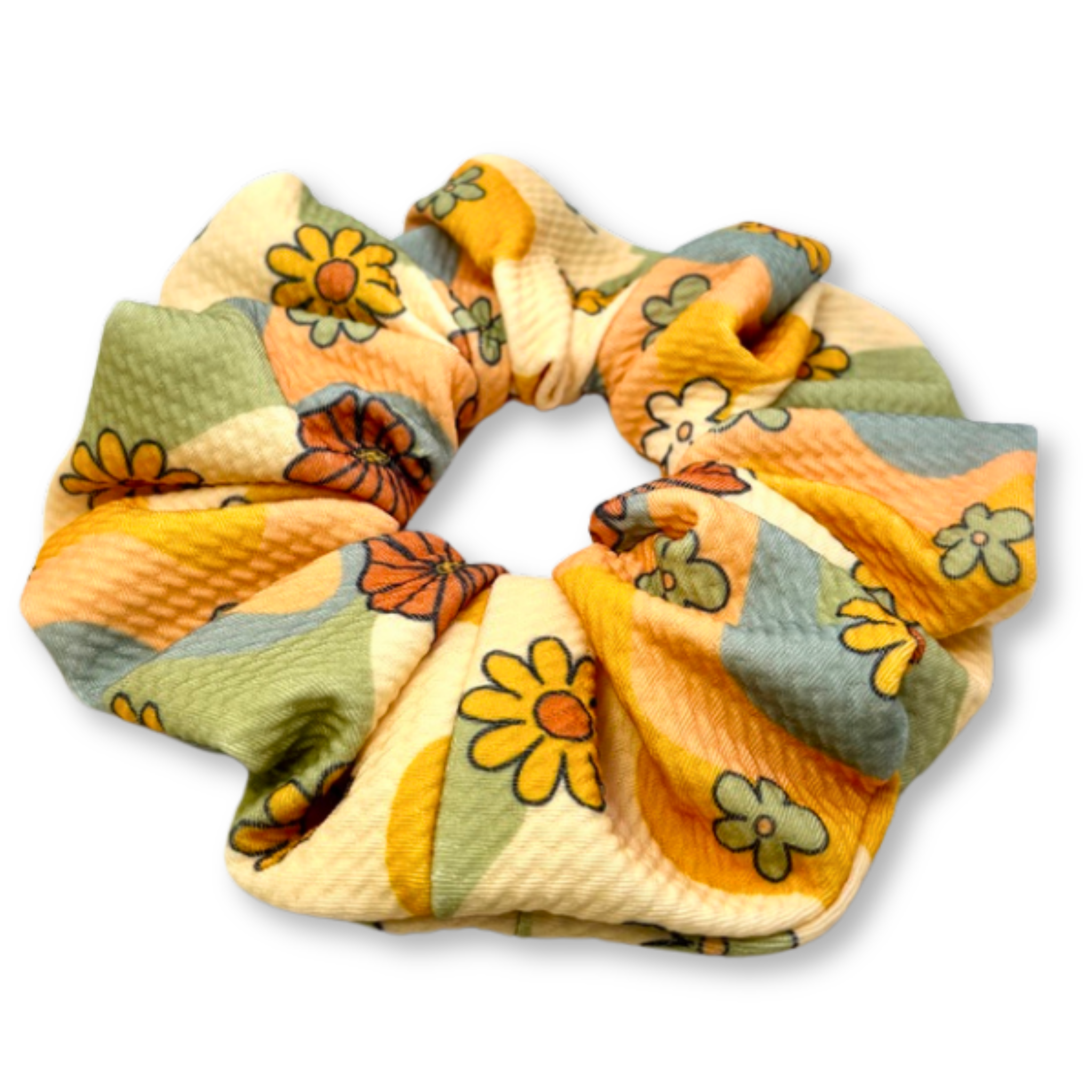 Retro Flower Summer Bullet Scrunchie