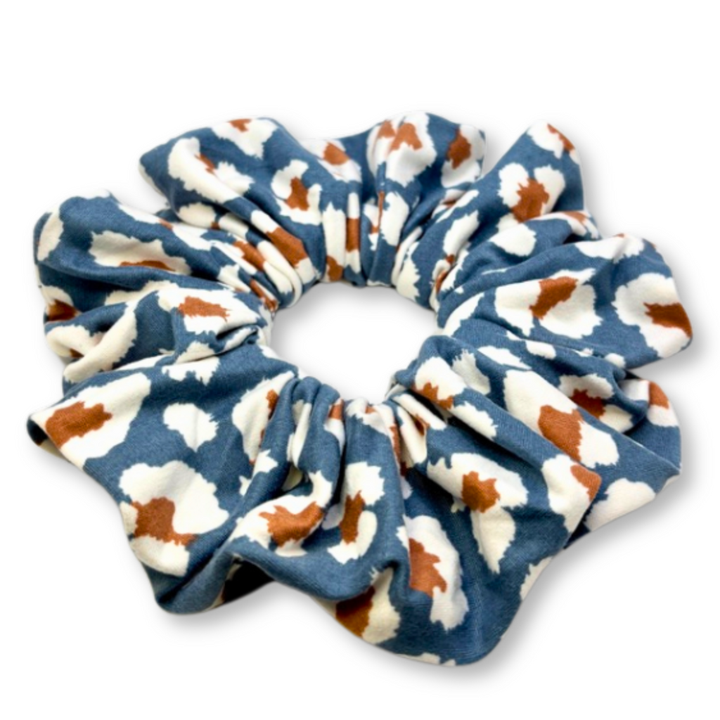 Blue Cheetah Scrunchie