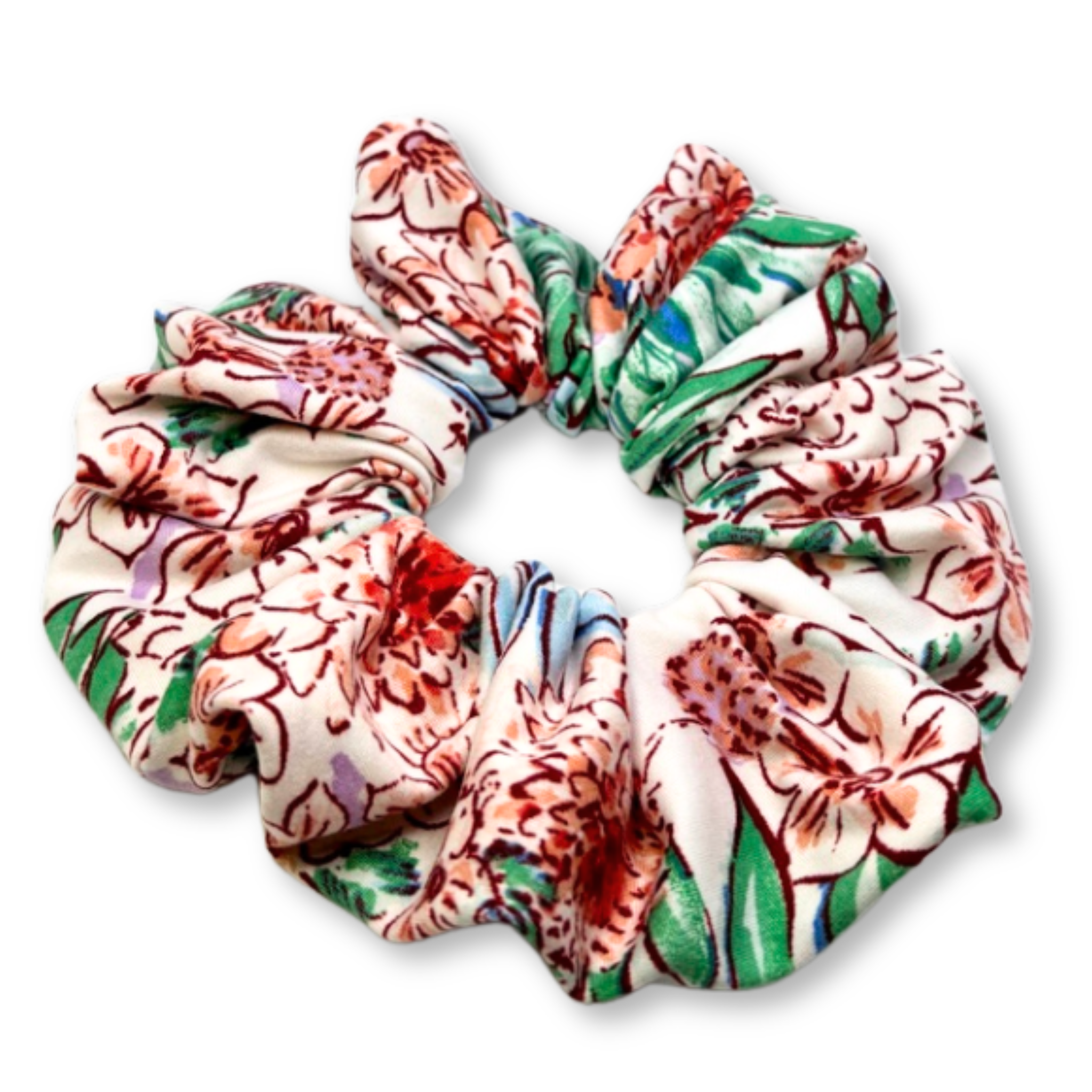 Tropical Leaves Summer Scrunchie